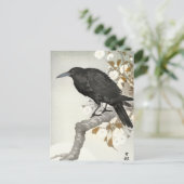 Crow Raven Koson Japanese Bird Briefkaart (Staand voorkant)