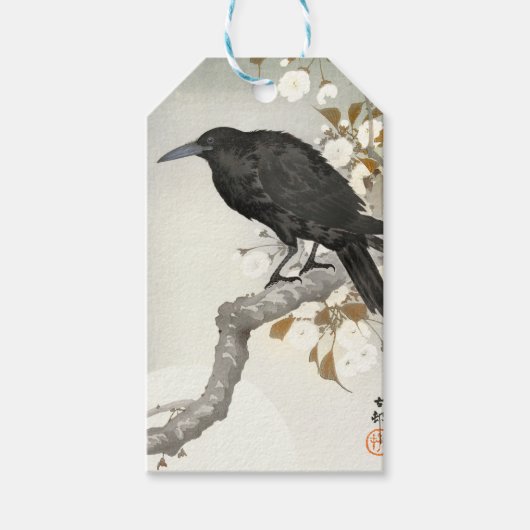Crow Raven Koson Japanese Bird Cadeaulabel (Voorkant)