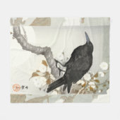 Crow Raven Koson Japanese Bird Fleece Deken (Voorkant (Horizontaal))
