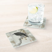 Crow Raven Koson Japanese Bird Glazen Onderzetter (Schuin)