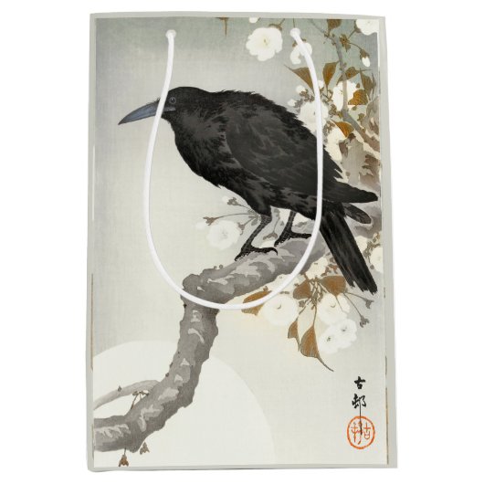 Crow Raven Koson Japanese Bird Medium Cadeauzakje (Voorkant)
