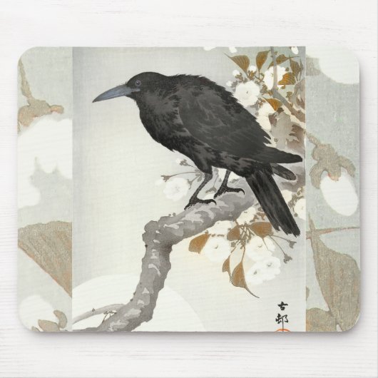 Crow Raven Koson Japanese Bird Muismat (Voorkant)