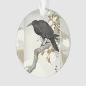 Crow Raven Koson Japanese Bird Ornament (voorkant)