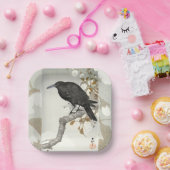 Crow Raven Koson Japanese Bird Papieren Bordje (Feest)