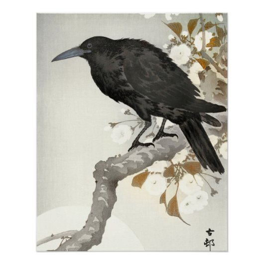 Crow Raven Koson Japanese Bird Perfect Poster (Voorkant)