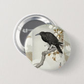Crow Raven Koson Japanese Bird Ronde Button 5,7 Cm (Voorkant /achterkant)