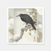 Crow Raven Koson Japanese Bird Servet (Voorkant)