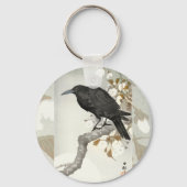 Crow Raven Koson Japanese Bird Sleutelhanger (Voorkant)
