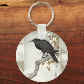 Crow Raven Koson Japanese Bird Sleutelhanger (Voorkant)