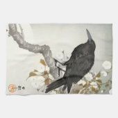 Crow Raven Koson Japanese Bird Theedoek (Horizontaal)