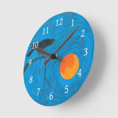 crow raven maan ronde klok (Hoek)