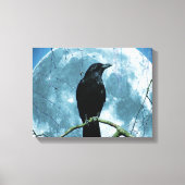 Crow Raven Moon Night Gothic Fantasy Stunning Canvas Afdruk (Voorkant)
