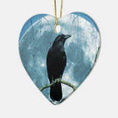 Crow Raven Moon Night Gothic Fantasy Stunning Keramisch Ornament (Links)