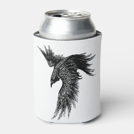 Crow Raven Norse Viking Symbol Blikjeskoeler (Blikje Voorkant)