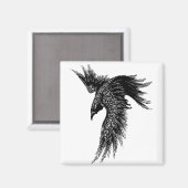 Crow Raven Norse Viking Symbol Magneet (Voorkant / Achterkant)