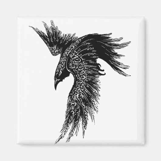 Crow Raven Norse Viking Symbol Magneet (Voorkant)
