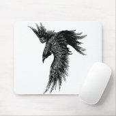 Crow Raven Norse Viking Symbol Muismat (Met muis)
