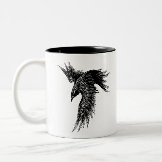 Crow Raven Norse Viking Symbol Tweekleurige Koffiemok