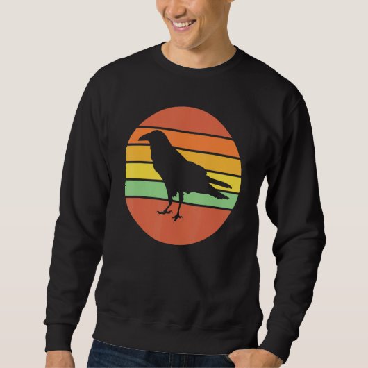 Crow Raven Retro Sunset Trui (Voorkant)