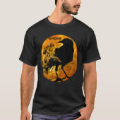 Crow Raven Sinaasappel en zwart Volle Maan Spectre T-shirt (Voorkant)