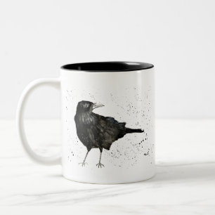 Crow raven tweekleurige koffiemok