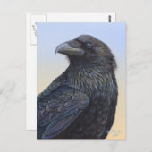 Crow Raven Zonsondergang Schilderij Kunst Briefkaart (Voorkant / Achterkant)