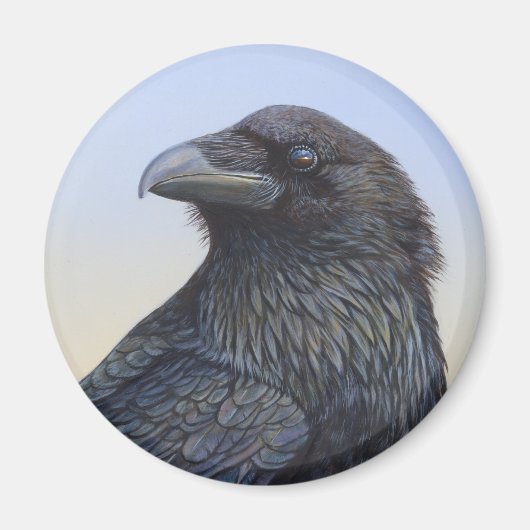 Crow Raven Zonsondergang Schilderij Kunst Magneet (Voorkant)