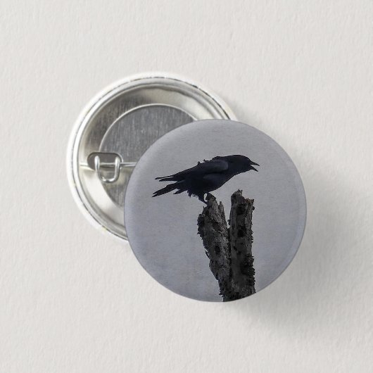 Crow Ronde Button 3,2 Cm (Voorkant /achterkant)