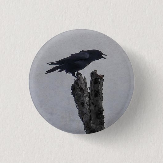 Crow Ronde Button 3,2 Cm (Voorkant)