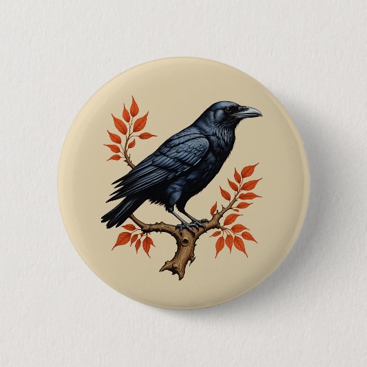 Crow Ronde Button 5,7 Cm (Voorkant)