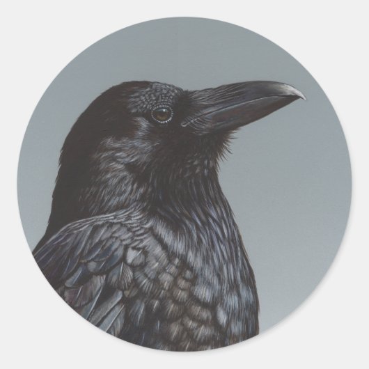 Crow Ronde Sticker (Voorkant)