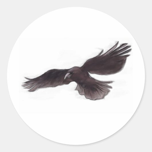 Crow Ronde Sticker (Voorkant)