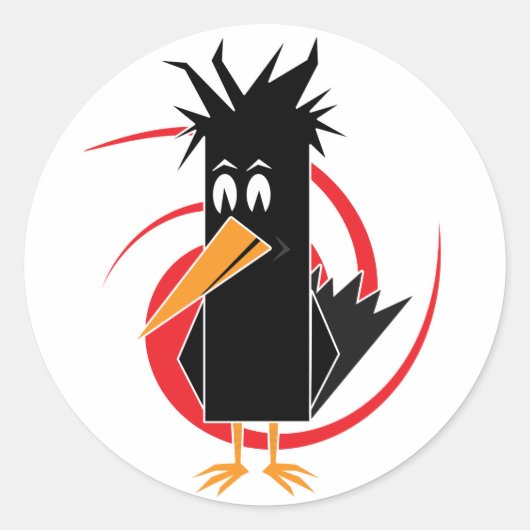 Crow Ronde Sticker (Voorkant)