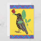 Crow & Roos Mexicaanse Kunst Verjaardagsfeestuitno Kaart (Achterkant)