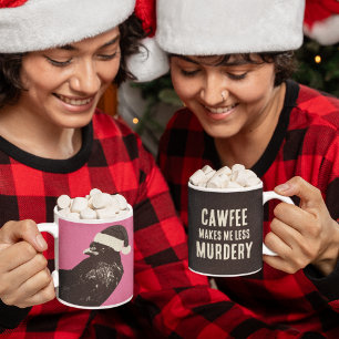 Crow Santa Christmas Cawfee Minder Moord Koffiemok