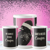 Crow Santa Pink Black Cawfee Christmas Coffee Mug Koffiemok