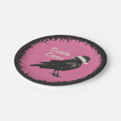 Crow Santa Pink en Black Christmas Gothic Papieren Bordje (Gekanteld)