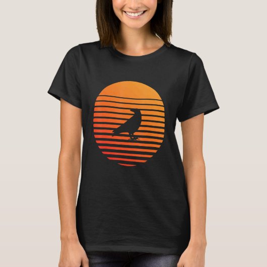 Crow Shadow Silhouette voor een zon T-shirt (Voorkant)