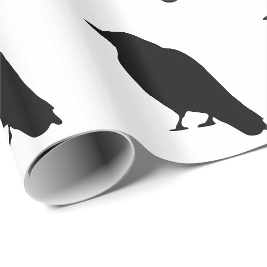 Crow Silhouette Cadeaupapier (Rol Hoek)