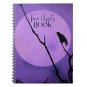 Crow Silhouette Lavender Paarse Moon Notitieboek (Voorkant)