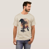 Crow Silhouette - Raven Silhouette bij zonsonderga T-shirt (Voorkant volledig)