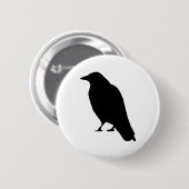 Crow Silhouette Ronde Button 5,7 Cm (Voorkant /achterkant)