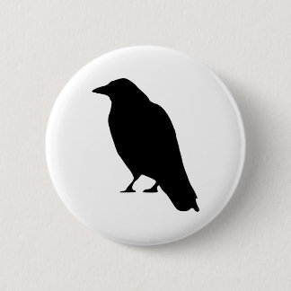 Crow Silhouette Ronde Button 5,7 Cm