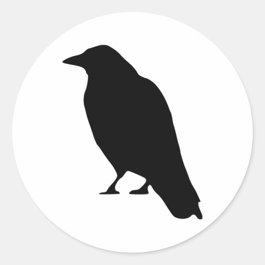 Crow Silhouette Ronde Sticker (Voorkant)