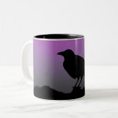  Crow Silhouette Tweekleurige Koffiemok (Voorkant links)