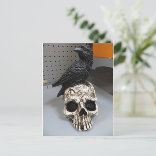 Crow & Skull Briefkaart (Staand voorkant)