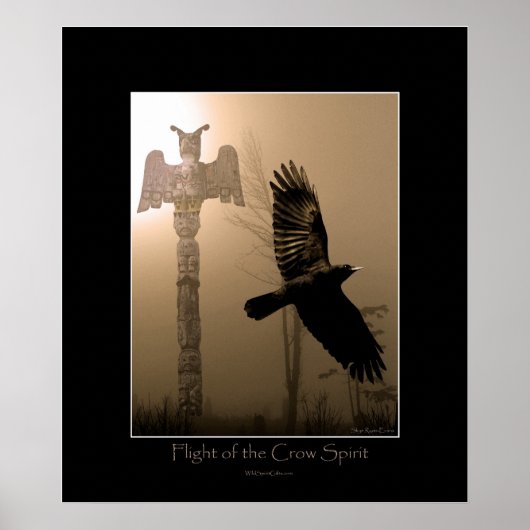 CROW SPIRIT & Totem Pole Art Poster (kleiner forma (Voorkant)