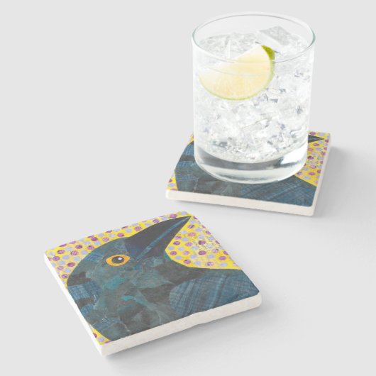 Crow Stenen Onderzetter (Zijkant)