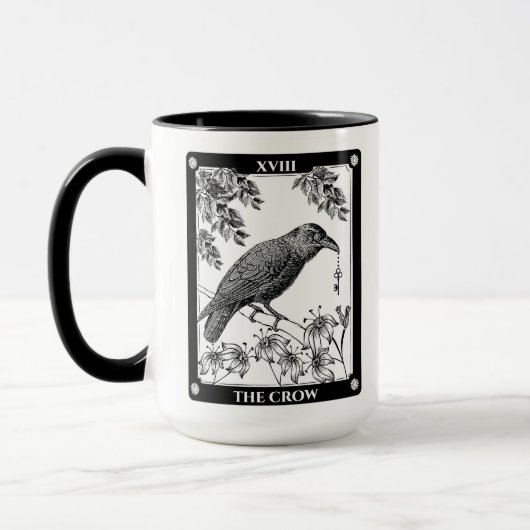 Crow Tarot Kaart Mok – Witchy & Mystical Coffee Cu (Links)