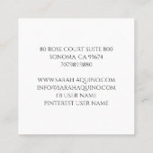 Crow & Tea Cups Art grillig Vierkante Visitekaartje (Achterkant)